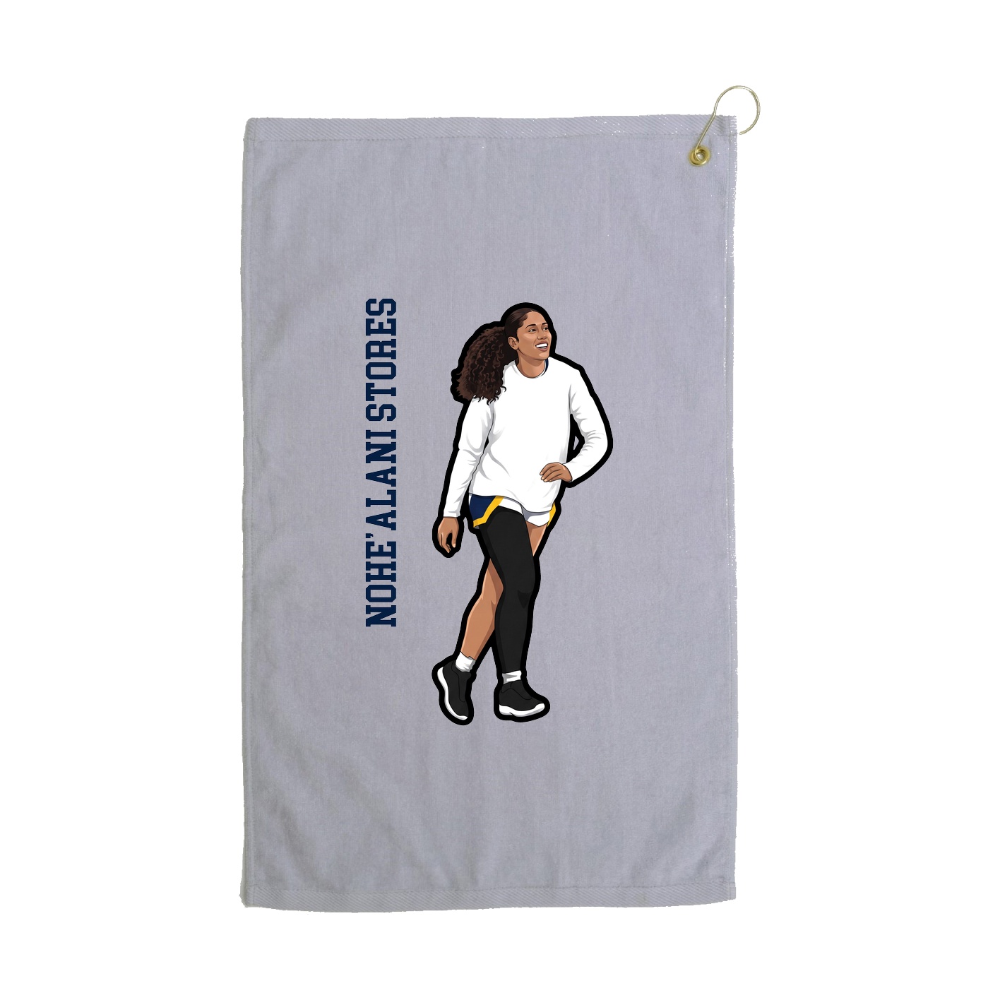 Golf Towel — Name Vertical in Grey