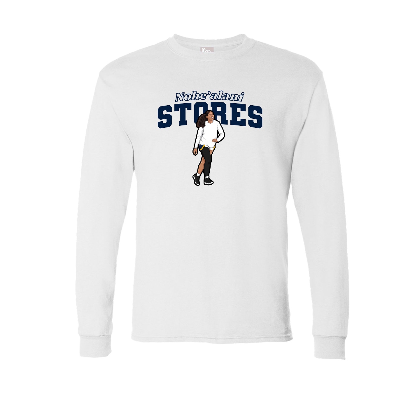 Long Sleeve Tee — Name Arch in White