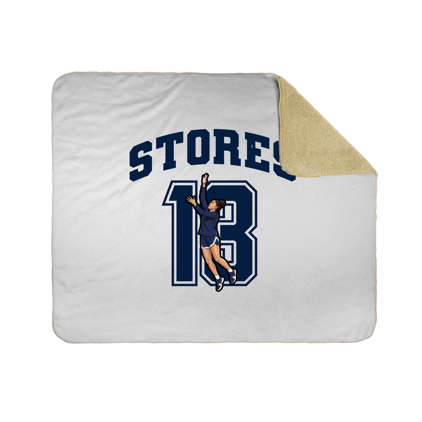 Throw Blanket — Number in White