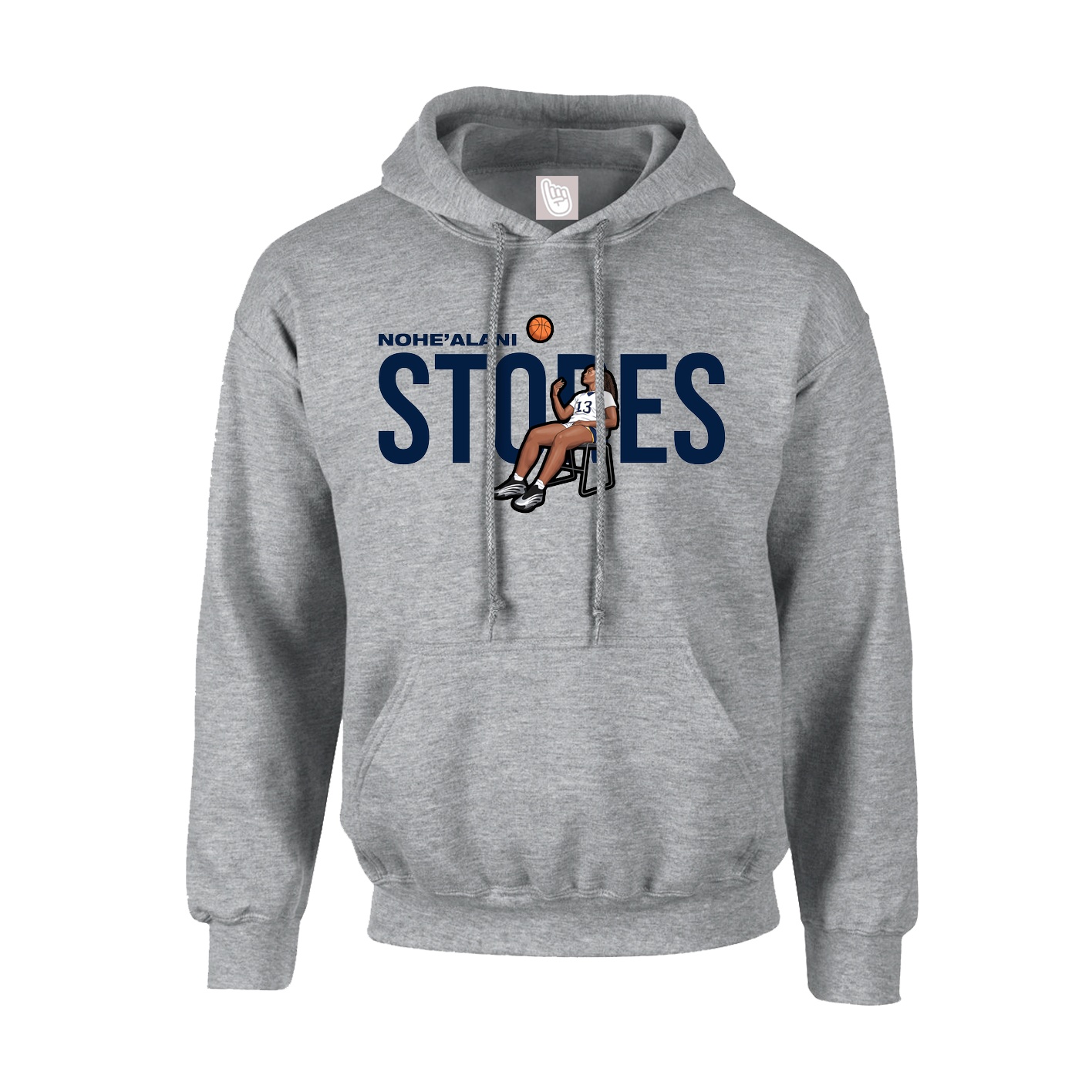 Hoodie — Player Name in Grey