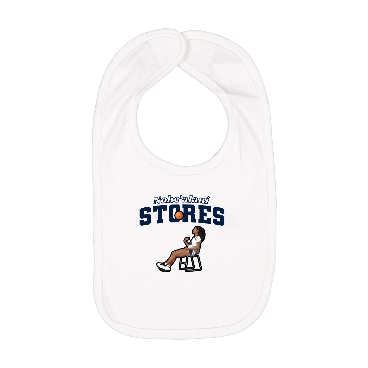 Infant Bib — Name Arch in White