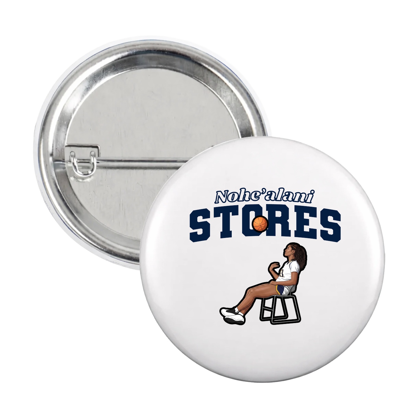 Game Day Button — Name Arch in White