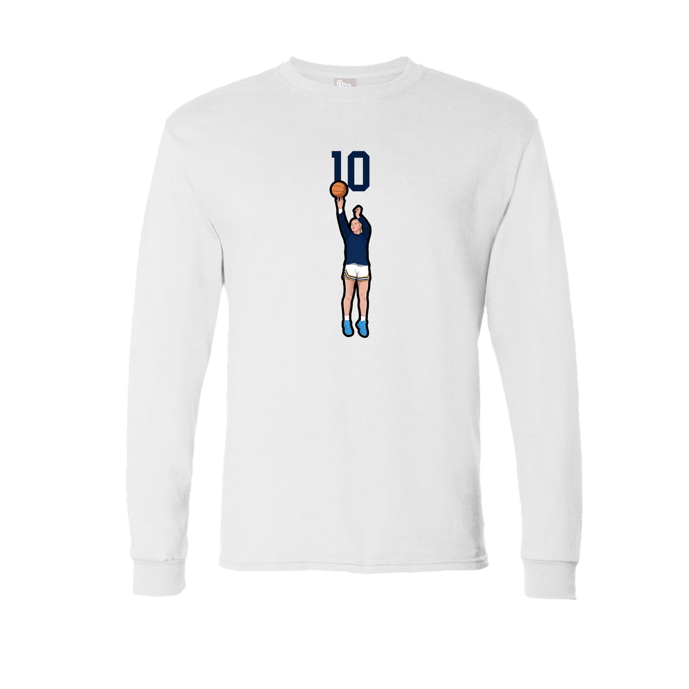 Long Sleeve Tee — Number Top in White