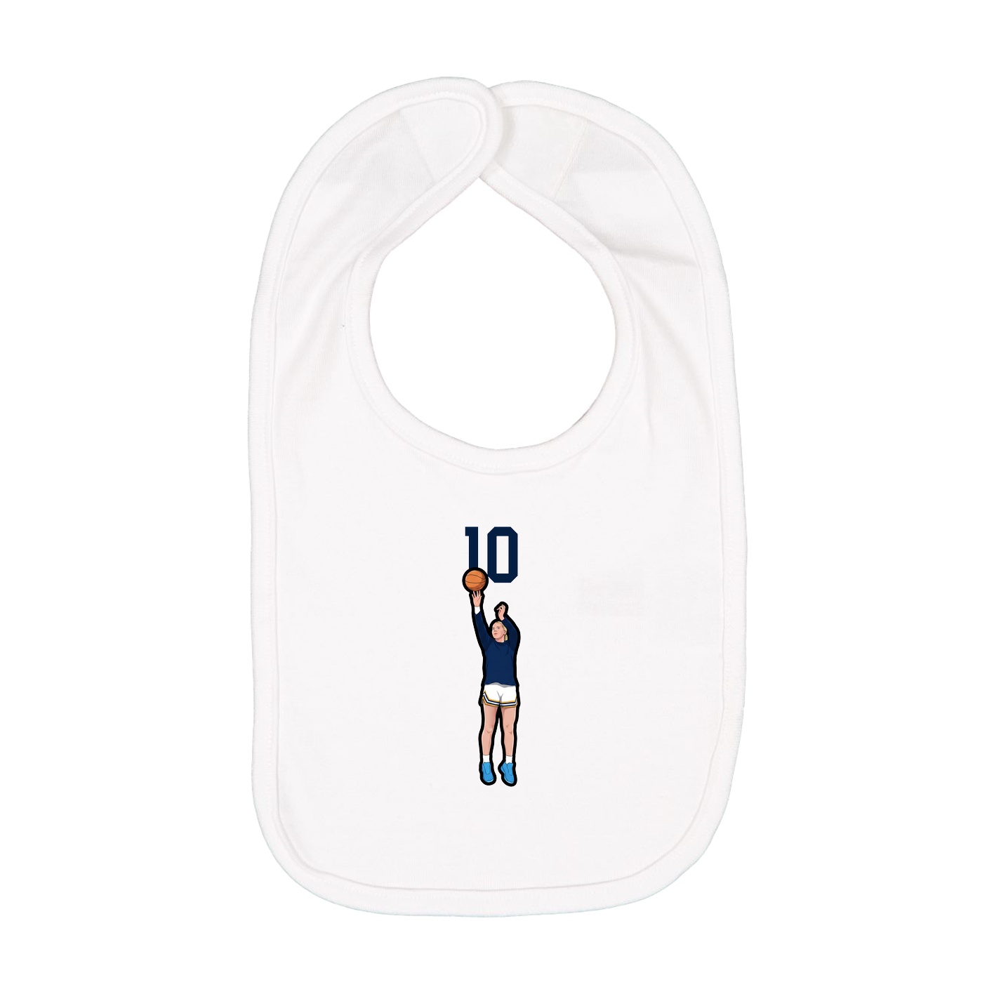 Infant Bib — Number Top in White