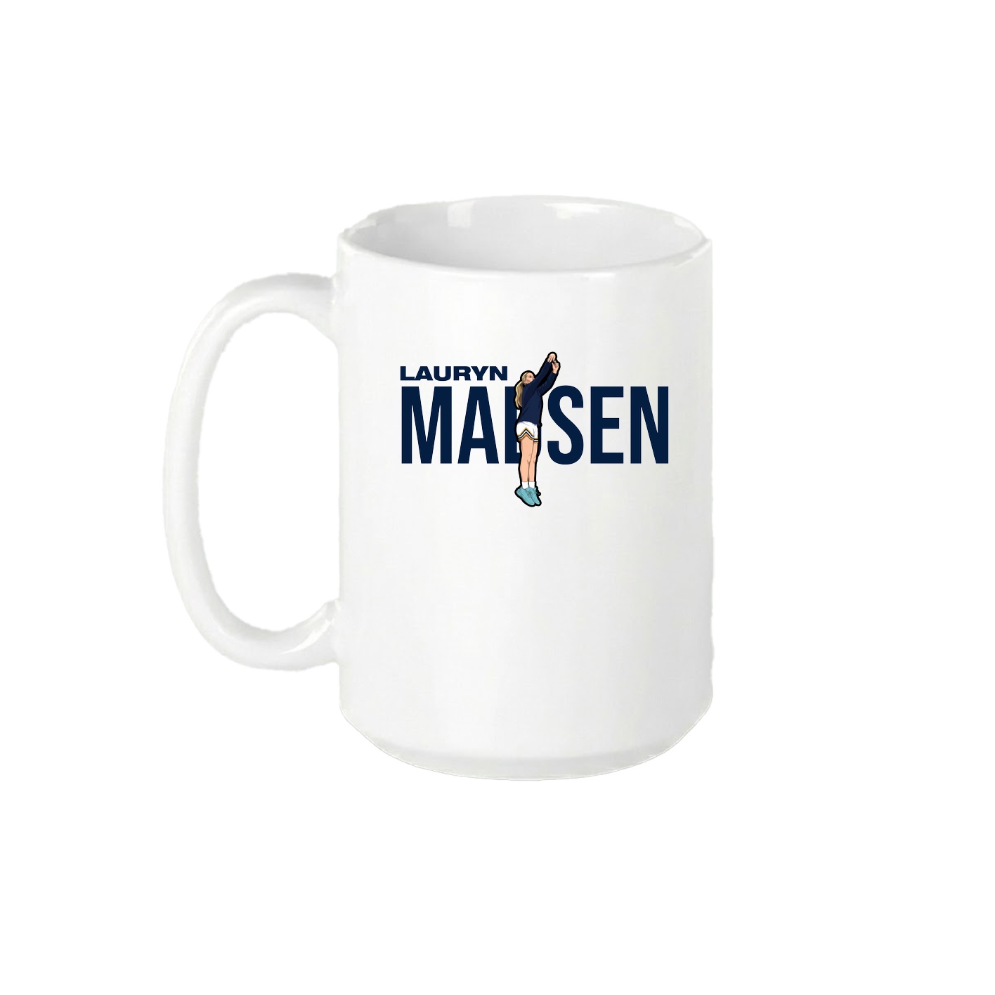 15oz Coffee Mug — Player Name in White