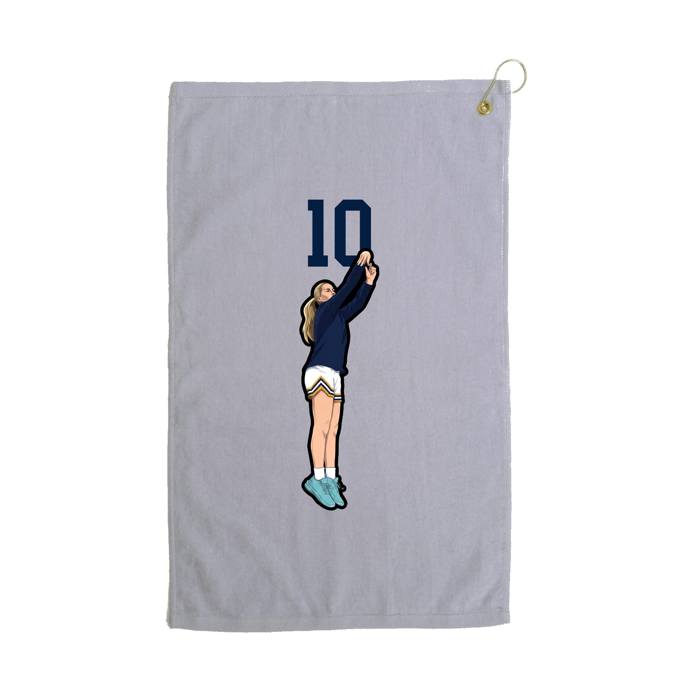 Golf Towel — Number Top in Grey