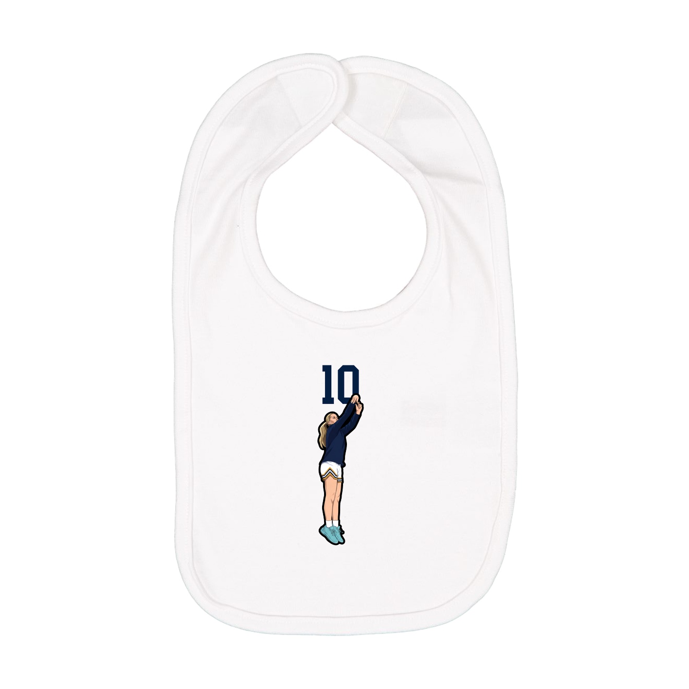 Infant Bib — Number Top in White