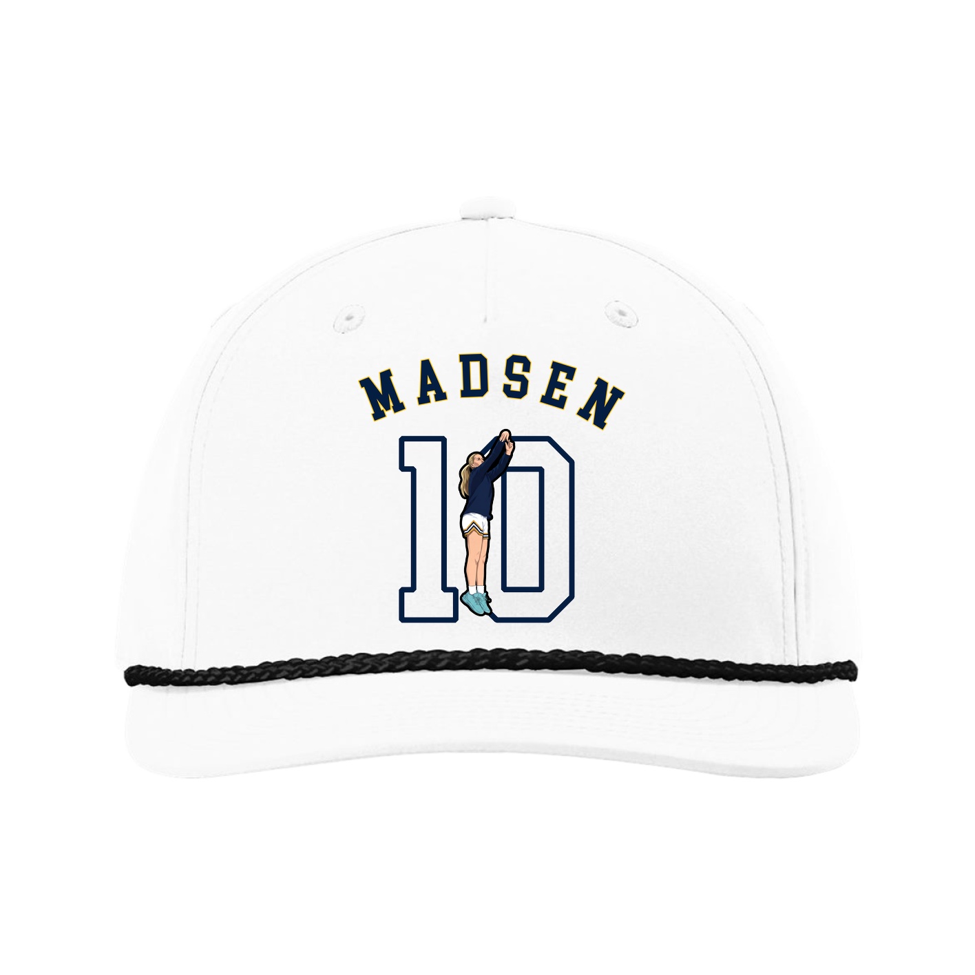 Five-Panel Classic Rope Cap — Shirsey Arch in White