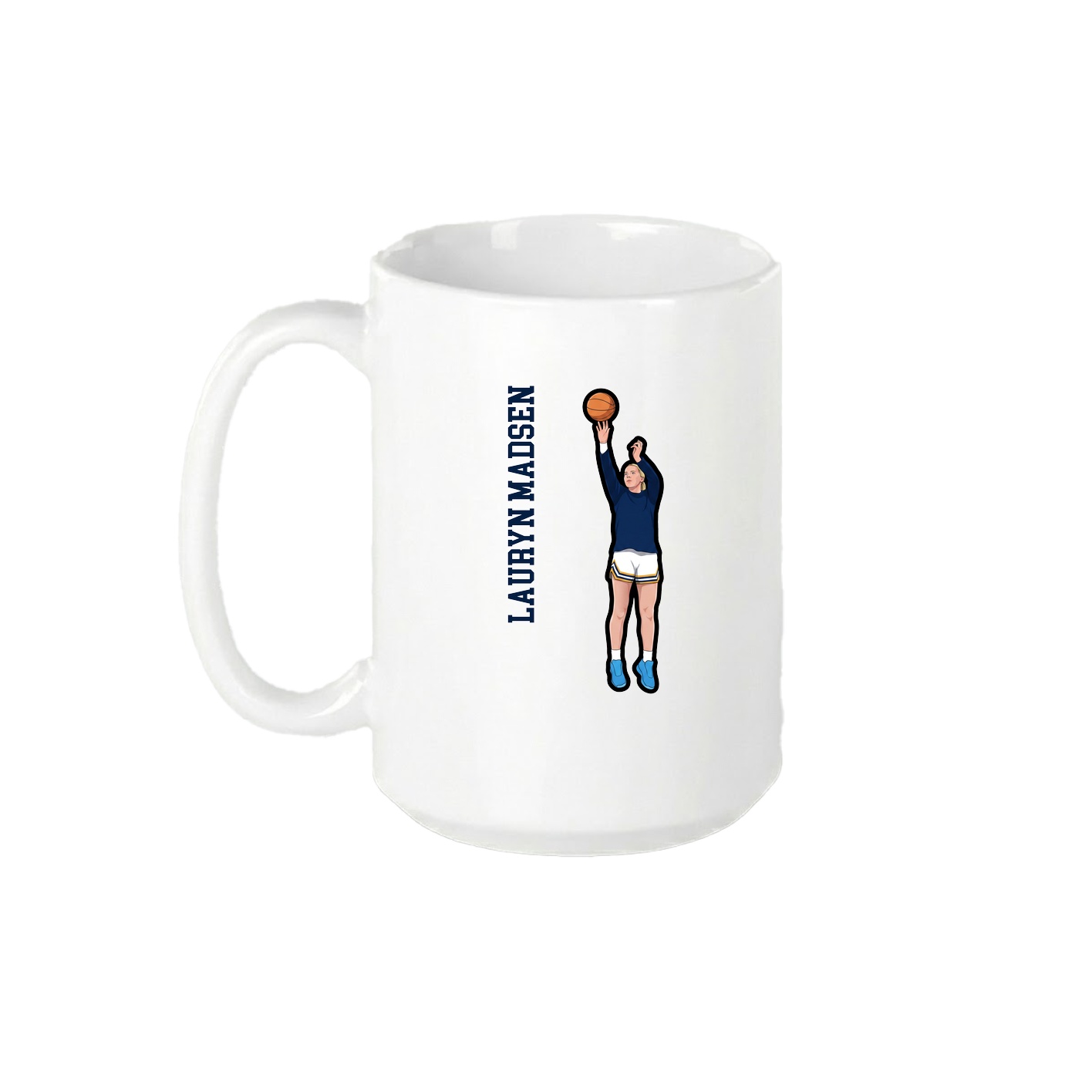 15oz Coffee Mug — Name Vertical in White