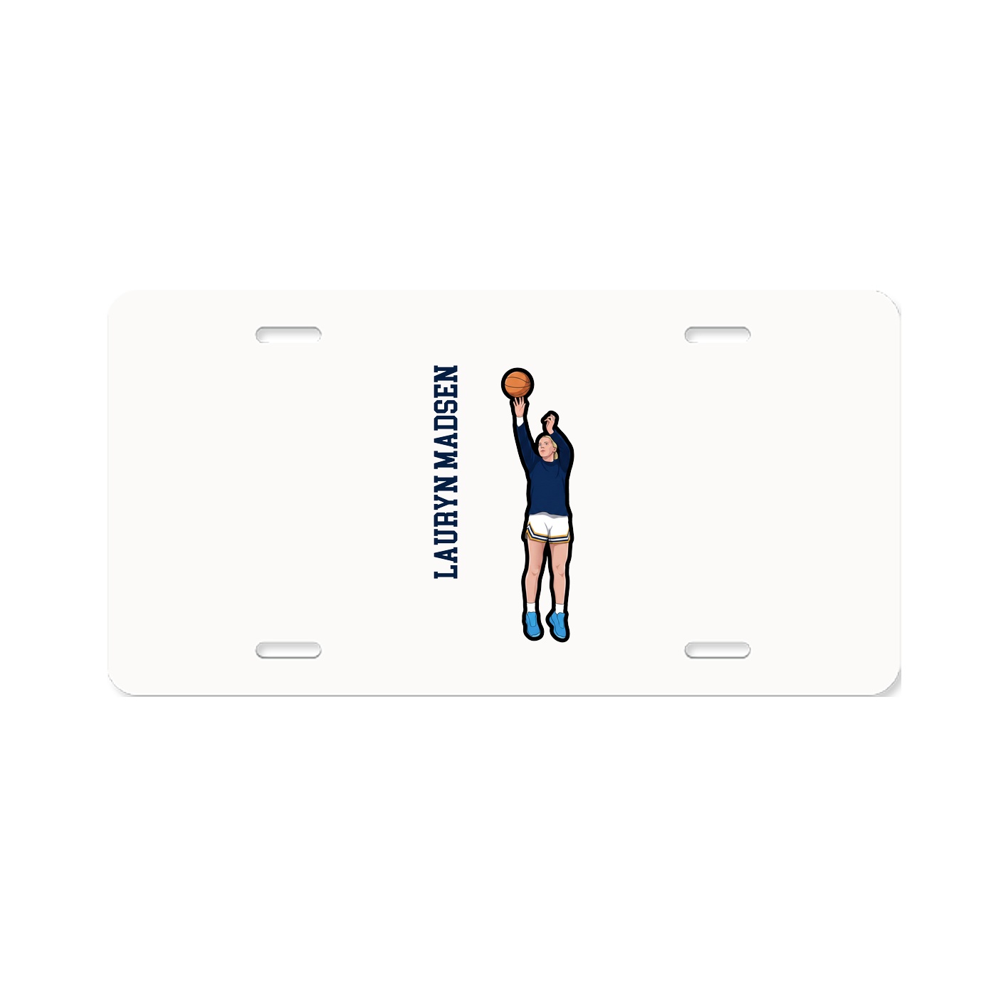 License Plate — Name Vertical in Classic