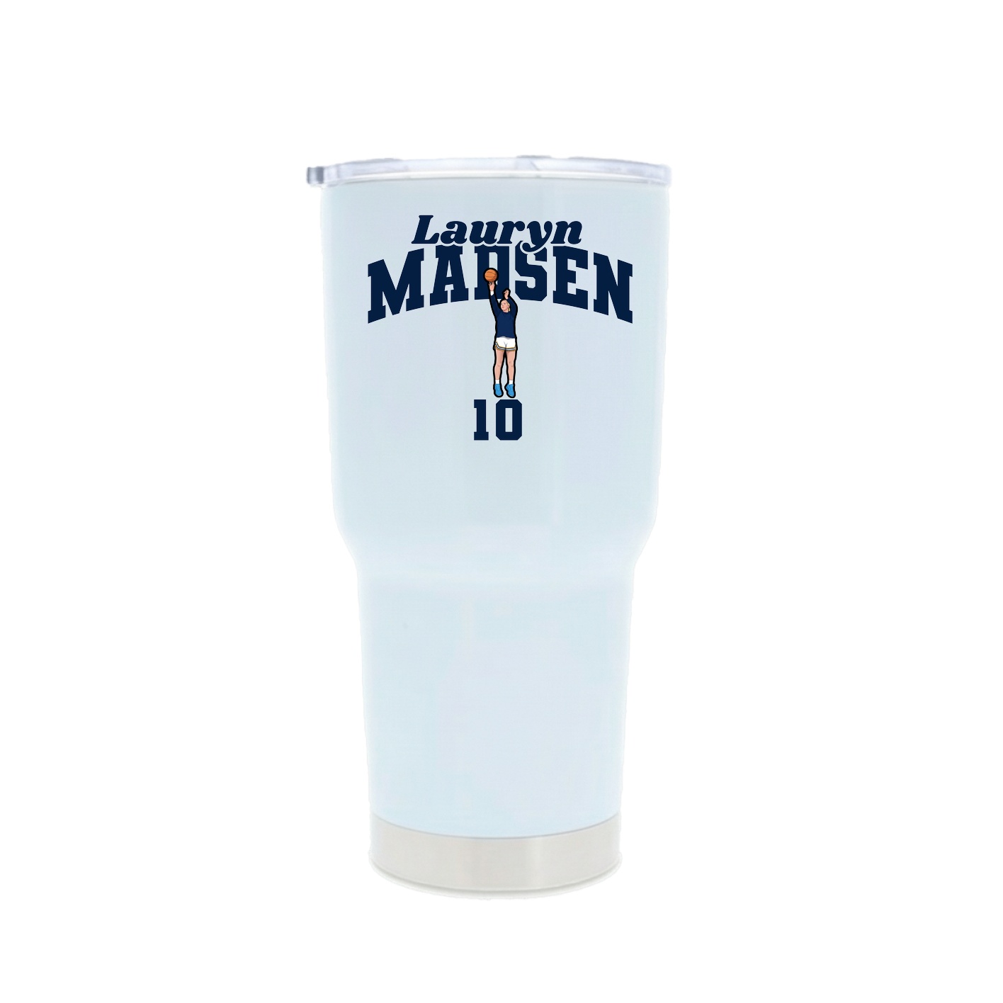 30oz Stainless Steel Tumbler — Signature Arch in White