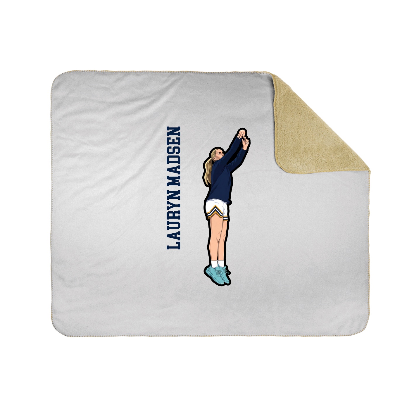 Throw Blanket — Name Vertical in White
