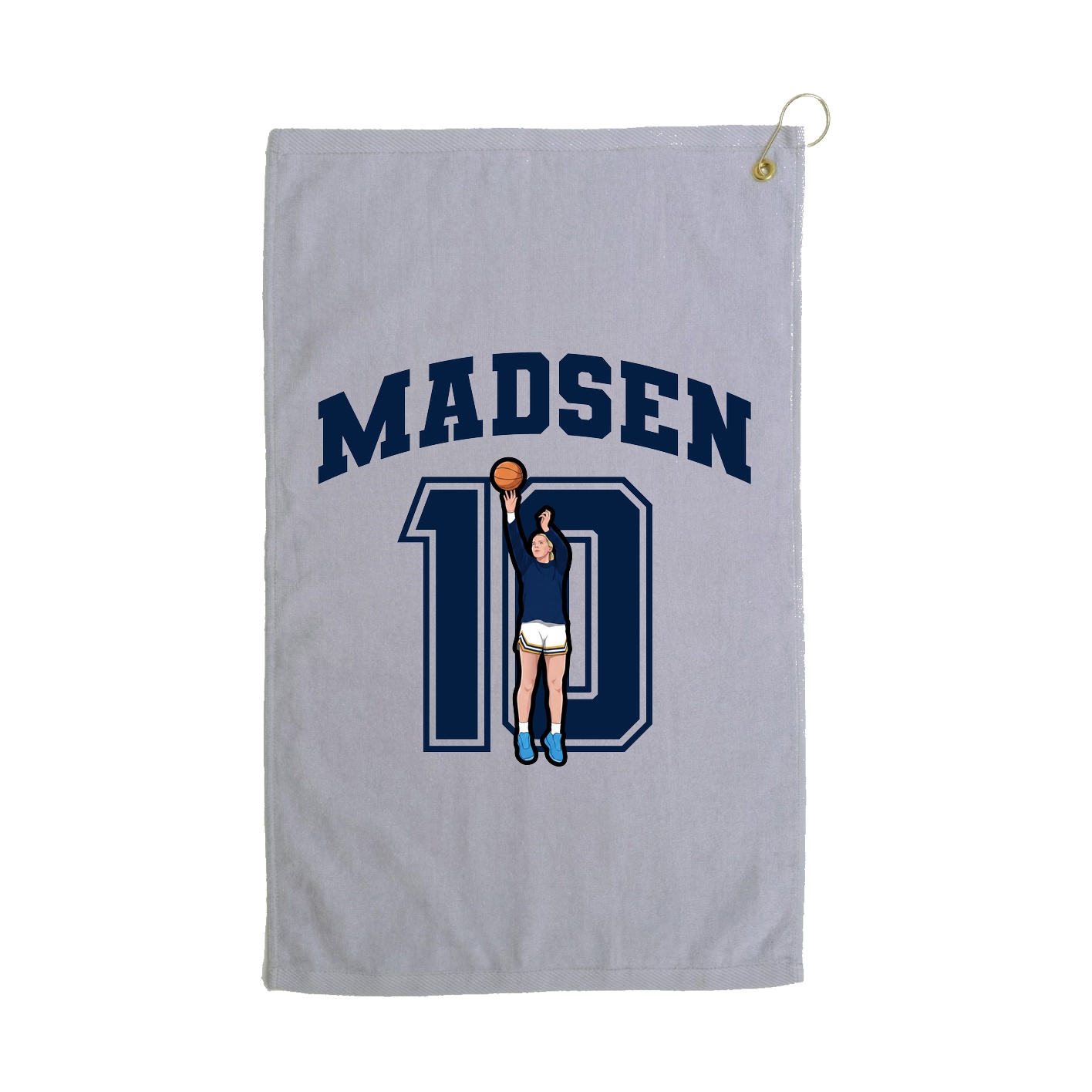 Golf Towel — Number in Grey