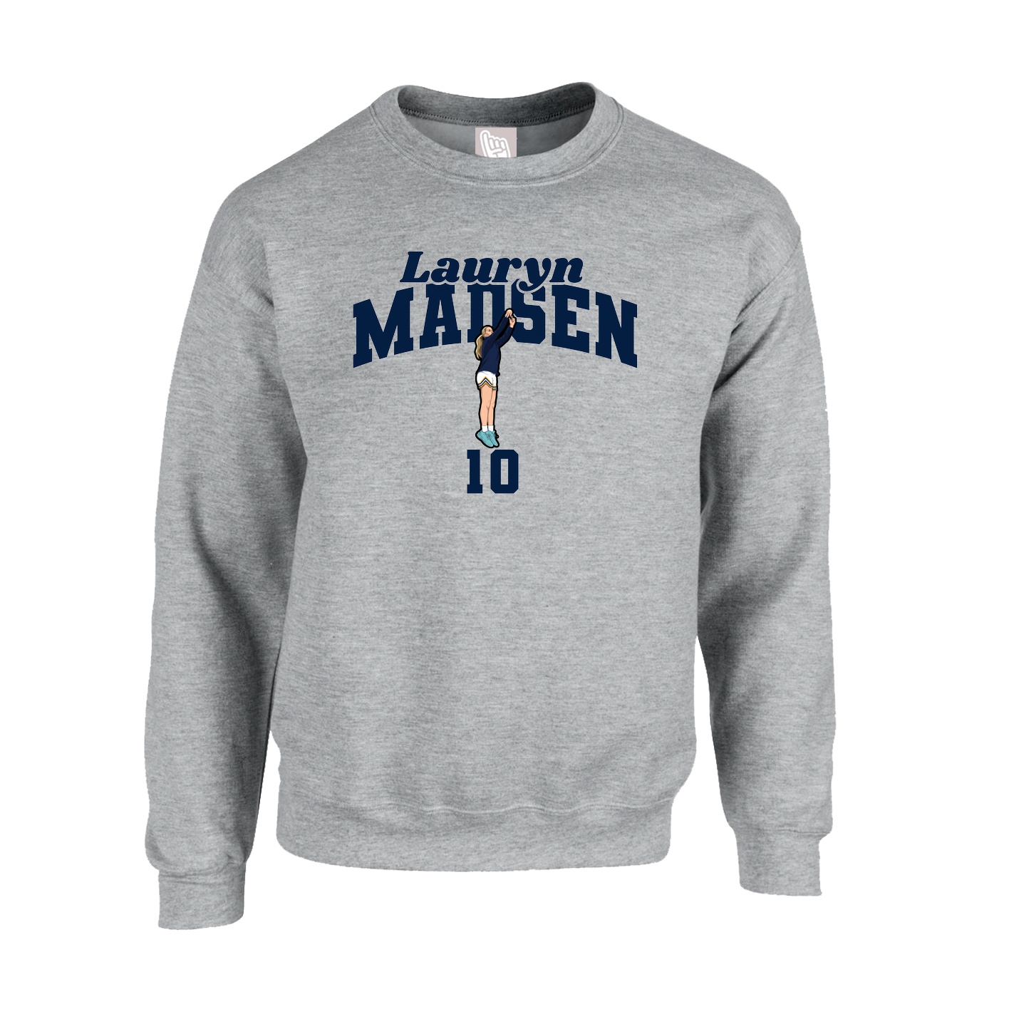 Fleece Crew — Signature Arch in Grey