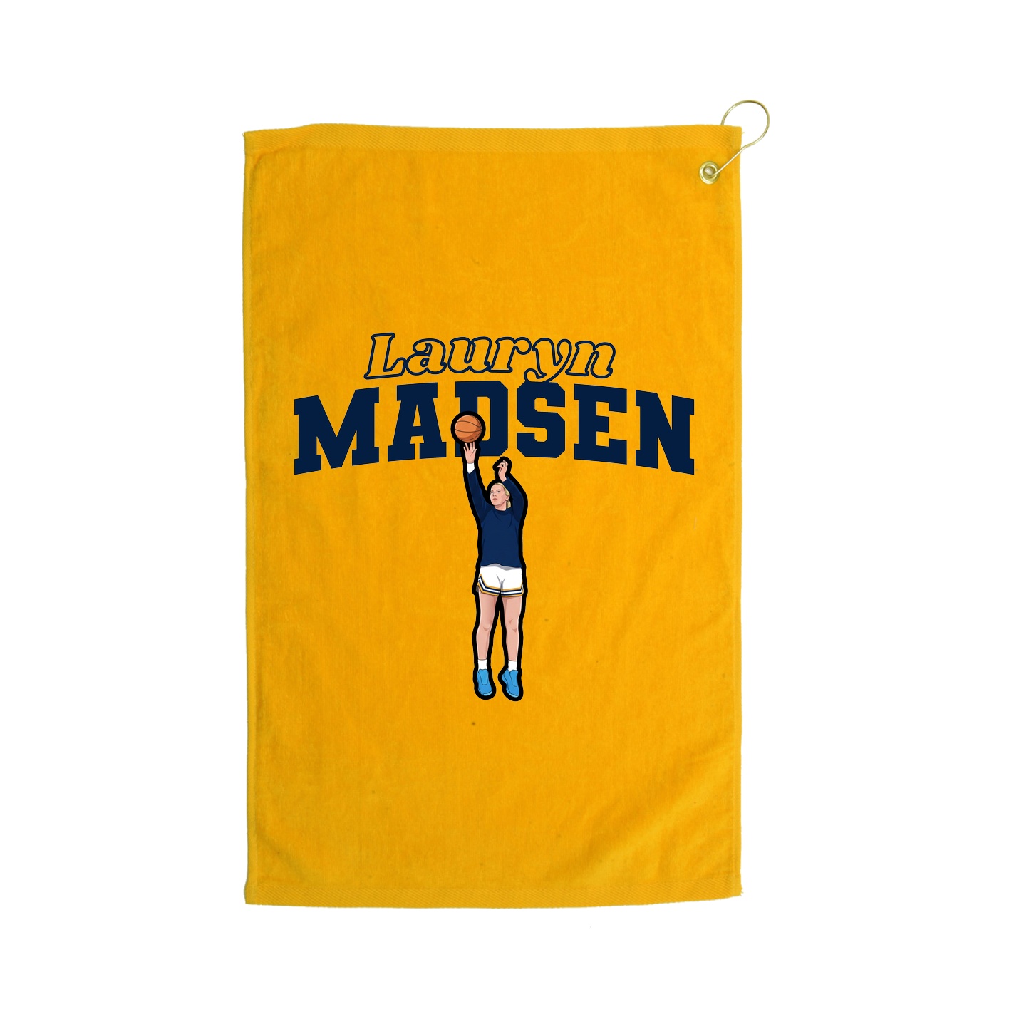 Golf Towel — Name Arch in Gold