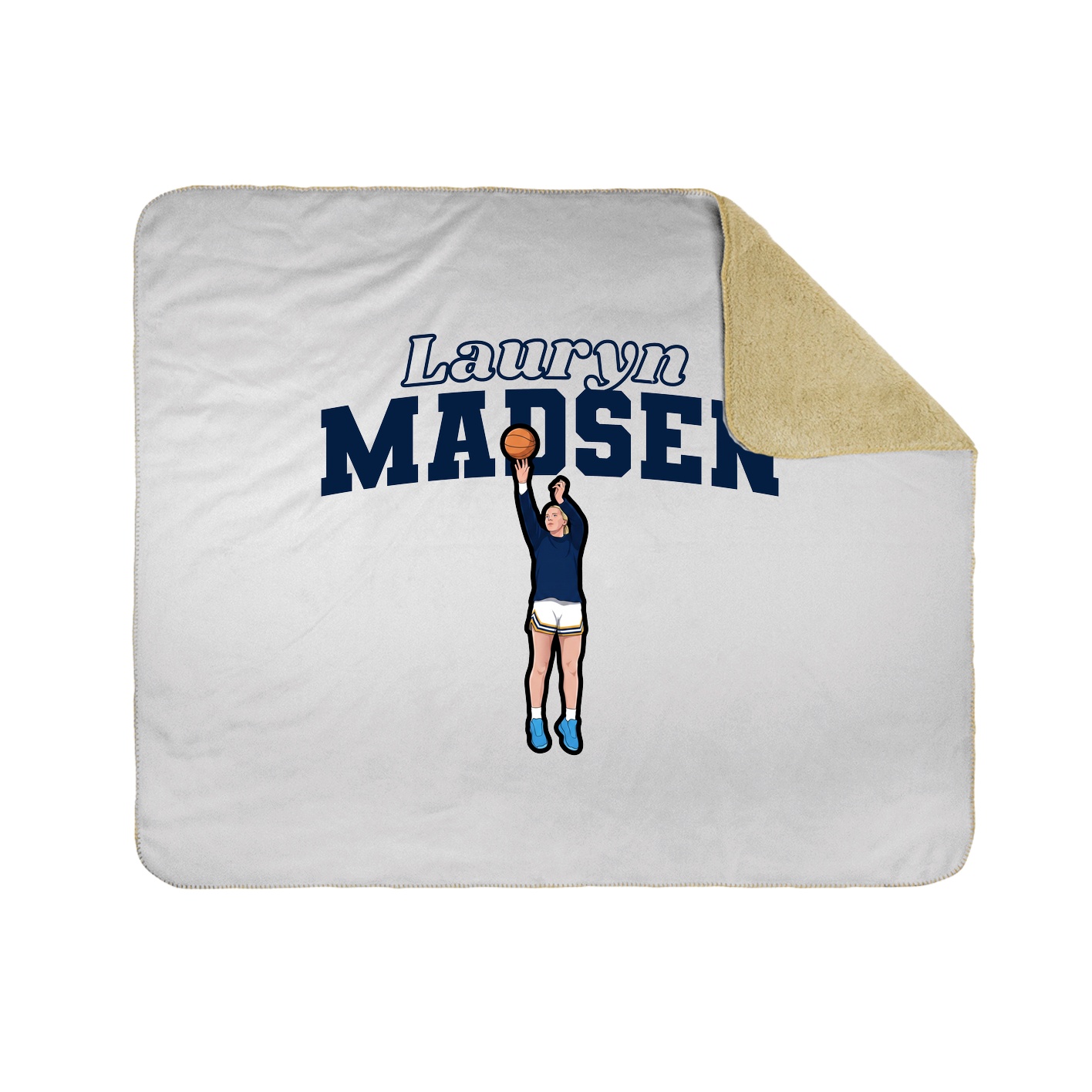 Throw Blanket — Name Arch in White