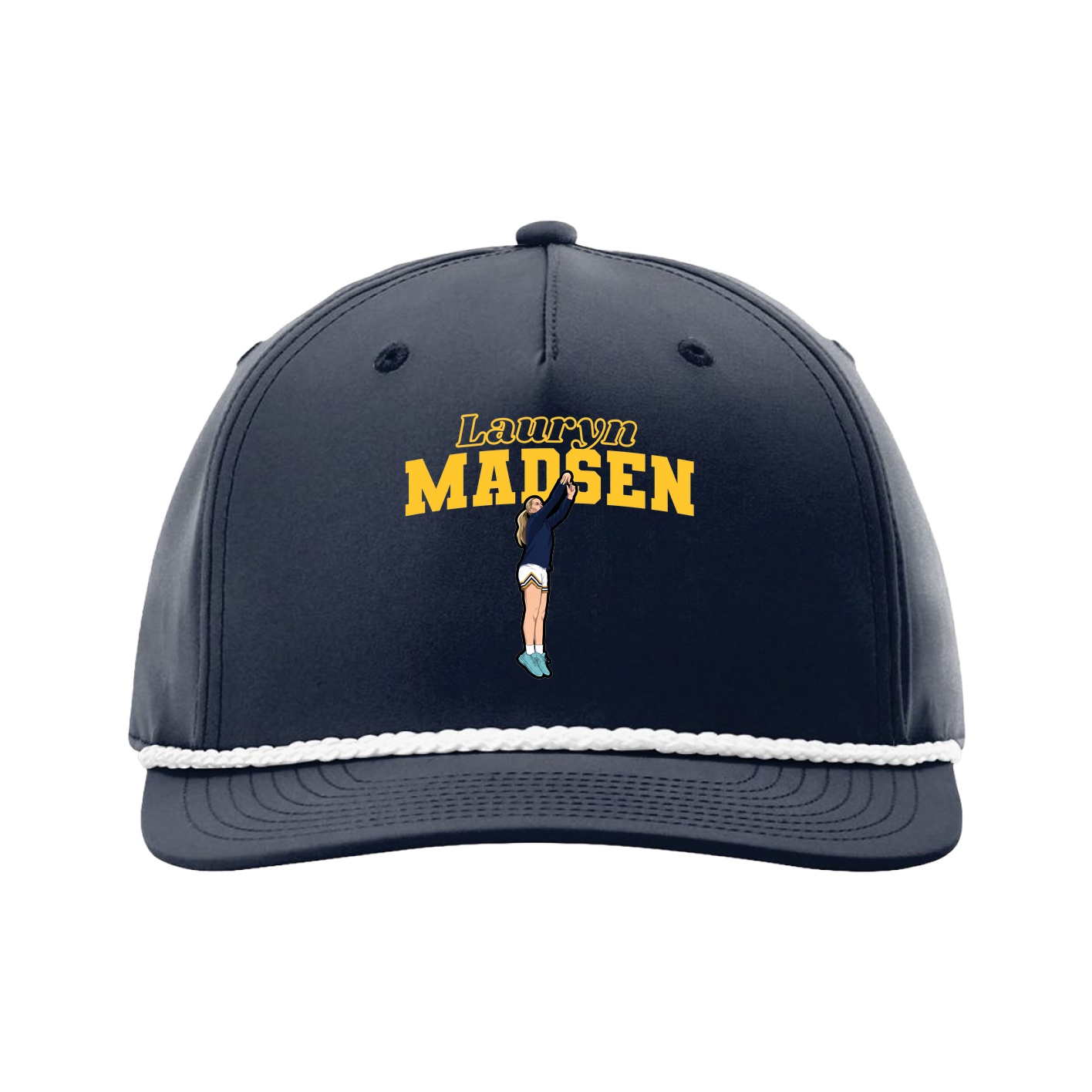 Five-Panel Classic Rope Cap — Name Arch in Navy
