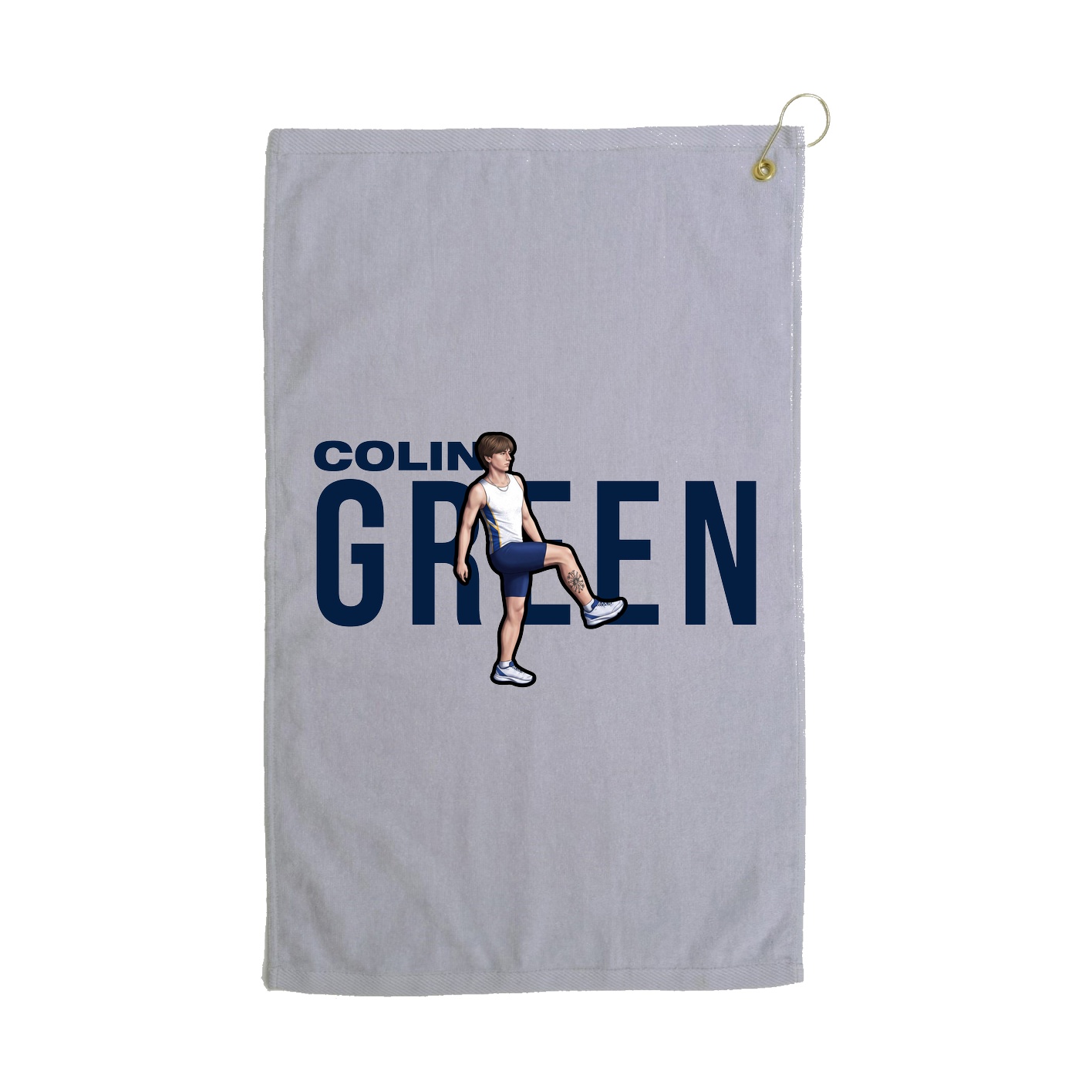 Golf Towel — Player Name in Grey