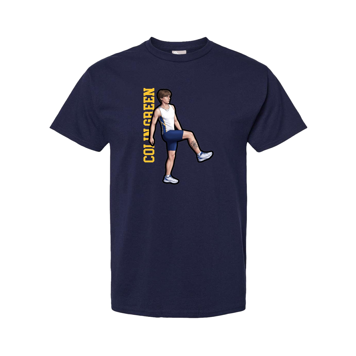 Youth Tee — Name Vertical in Navy