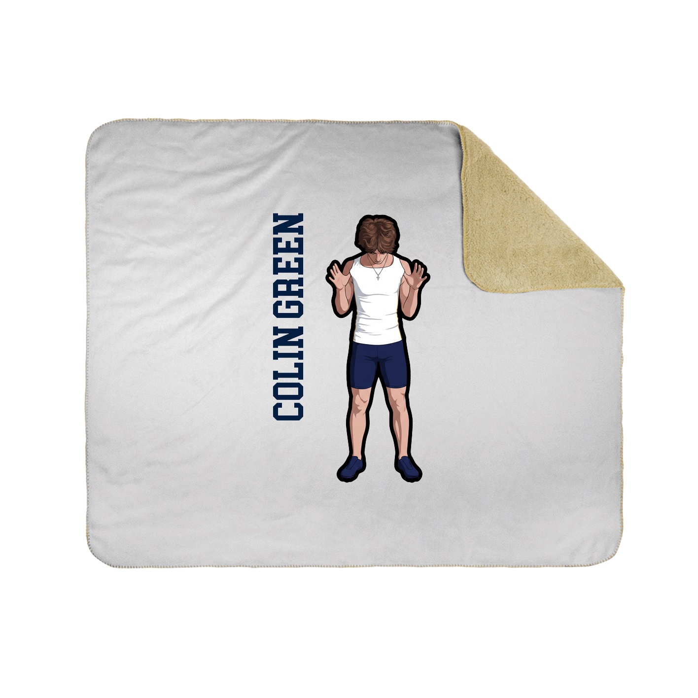 Throw Blanket — Name Vertical in White