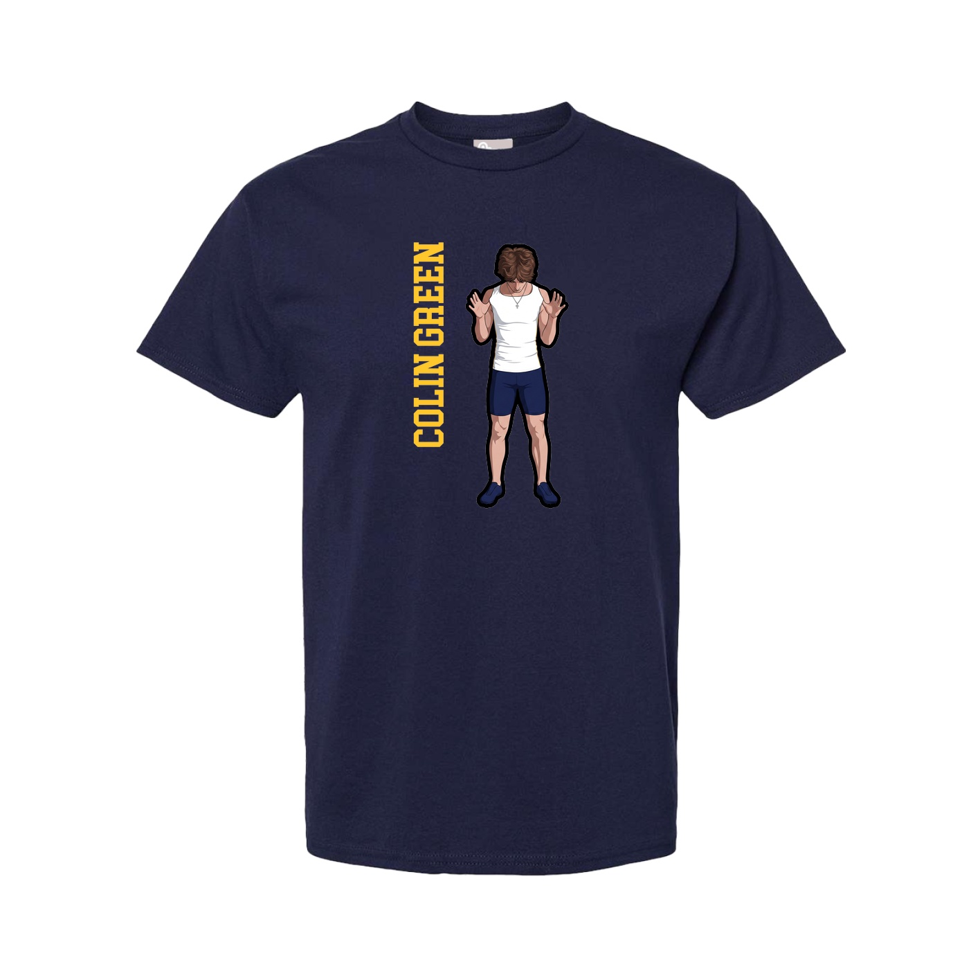 Tee — Name Vertical in Navy