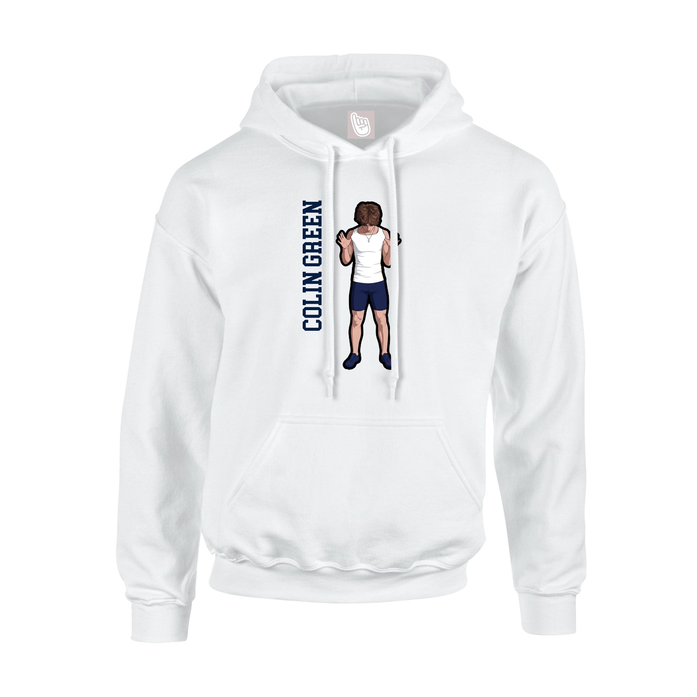 Hoodie — Name Vertical in White