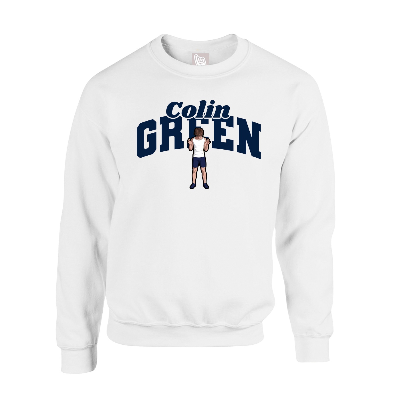 Fleece Crew — Signature Arch in White