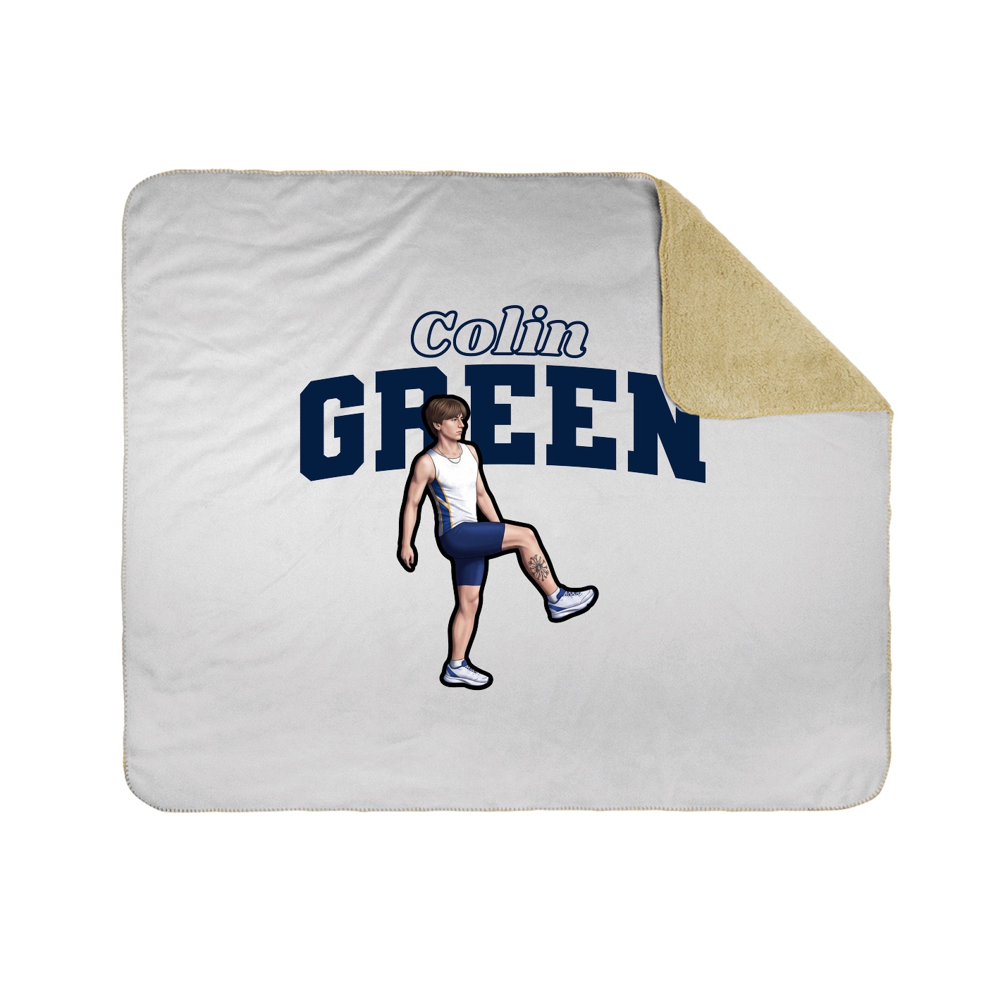 Throw Blanket — Name Arch in White