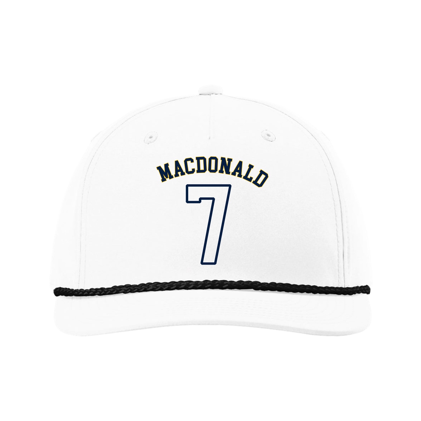 Five-Panel Classic Rope Cap — Shirsey Arch in White