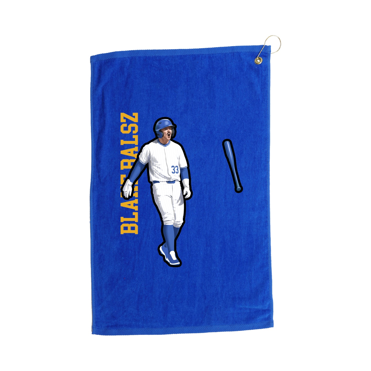 Golf Towel — Name Vertical in Royal