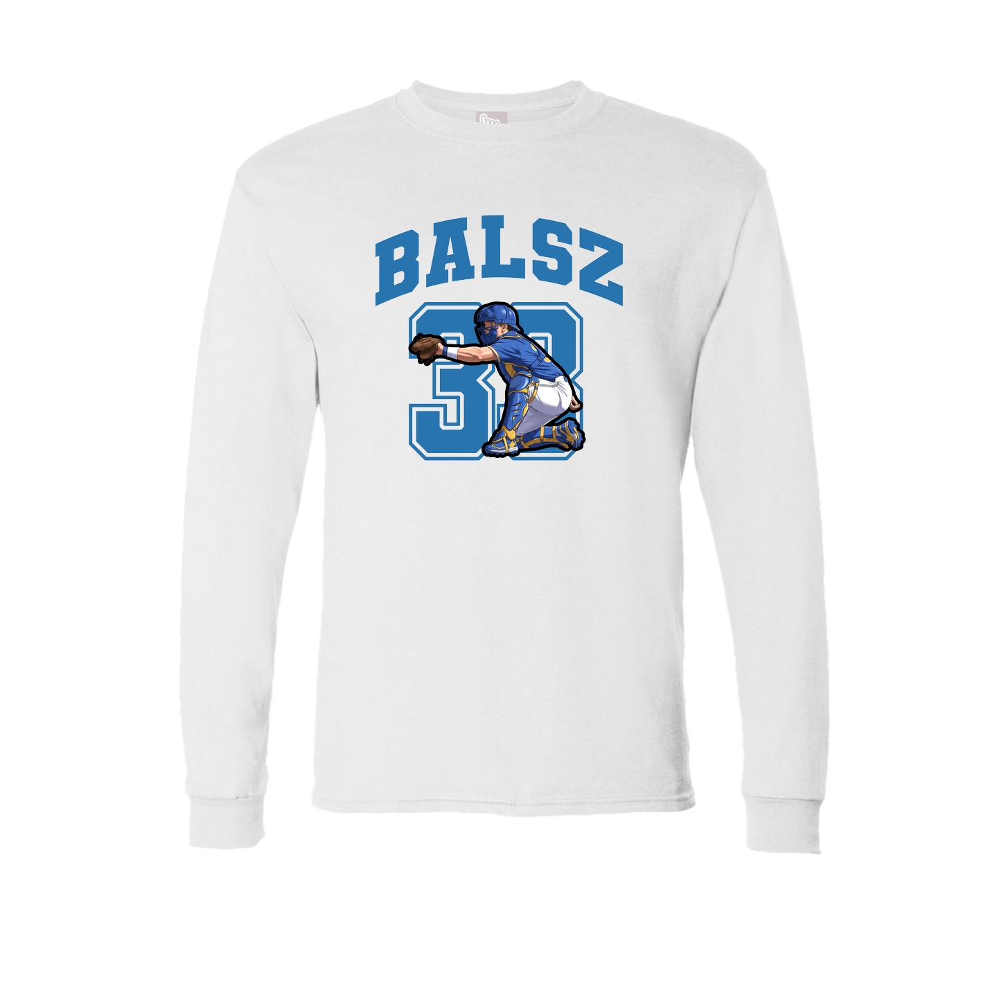 Long Sleeve Tee — Number in White