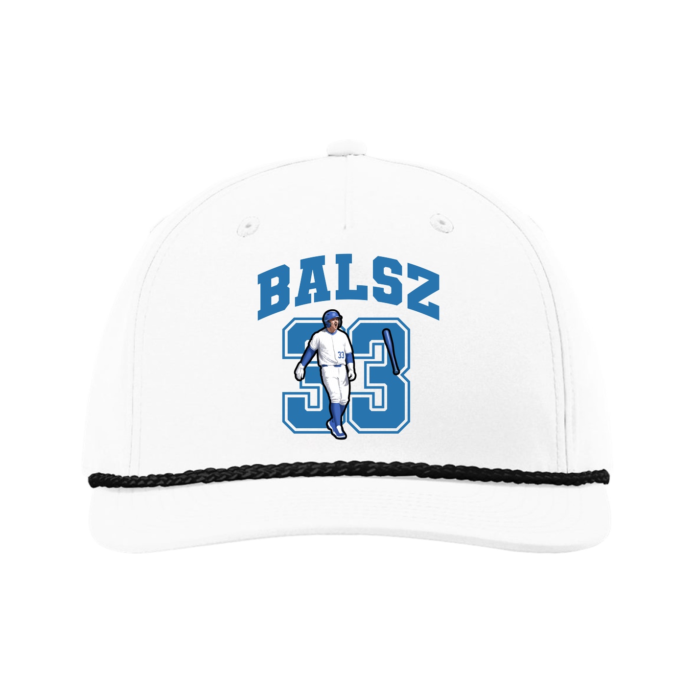 Five-Panel Classic Rope Cap — Number in White