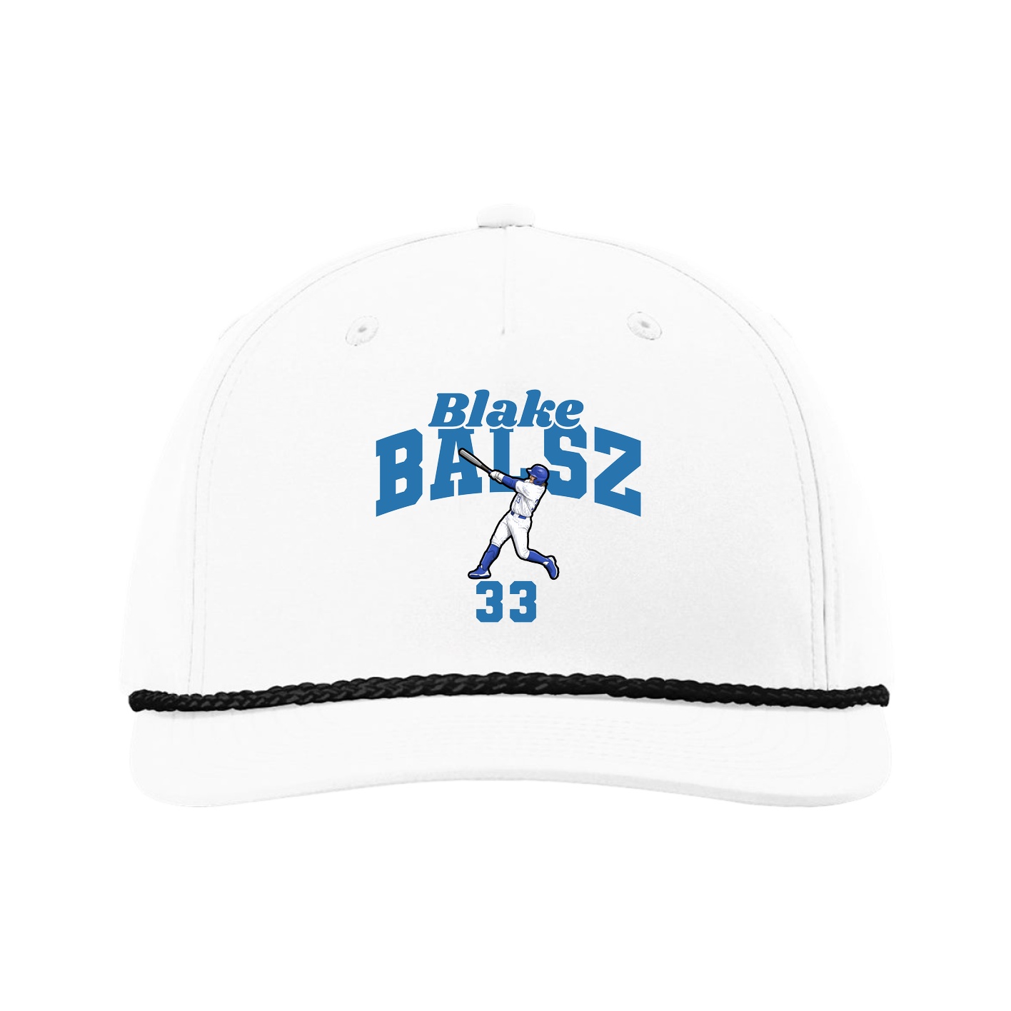 Five-Panel Classic Rope Cap — Signature Arch in White