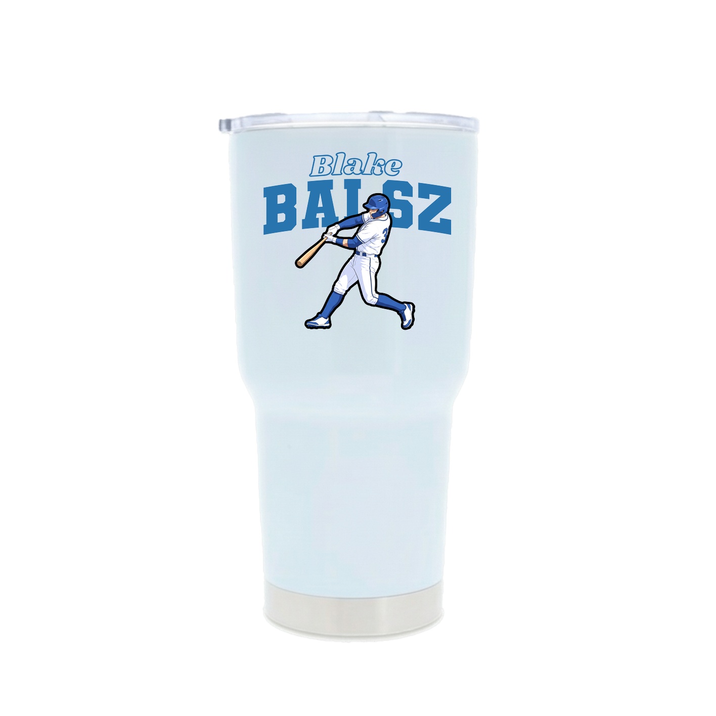 30oz Stainless Steel Tumbler — Name Arch in White
