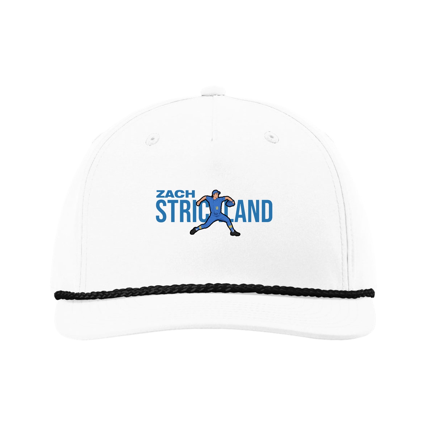 Five-Panel Classic Rope Cap — Player Name in White