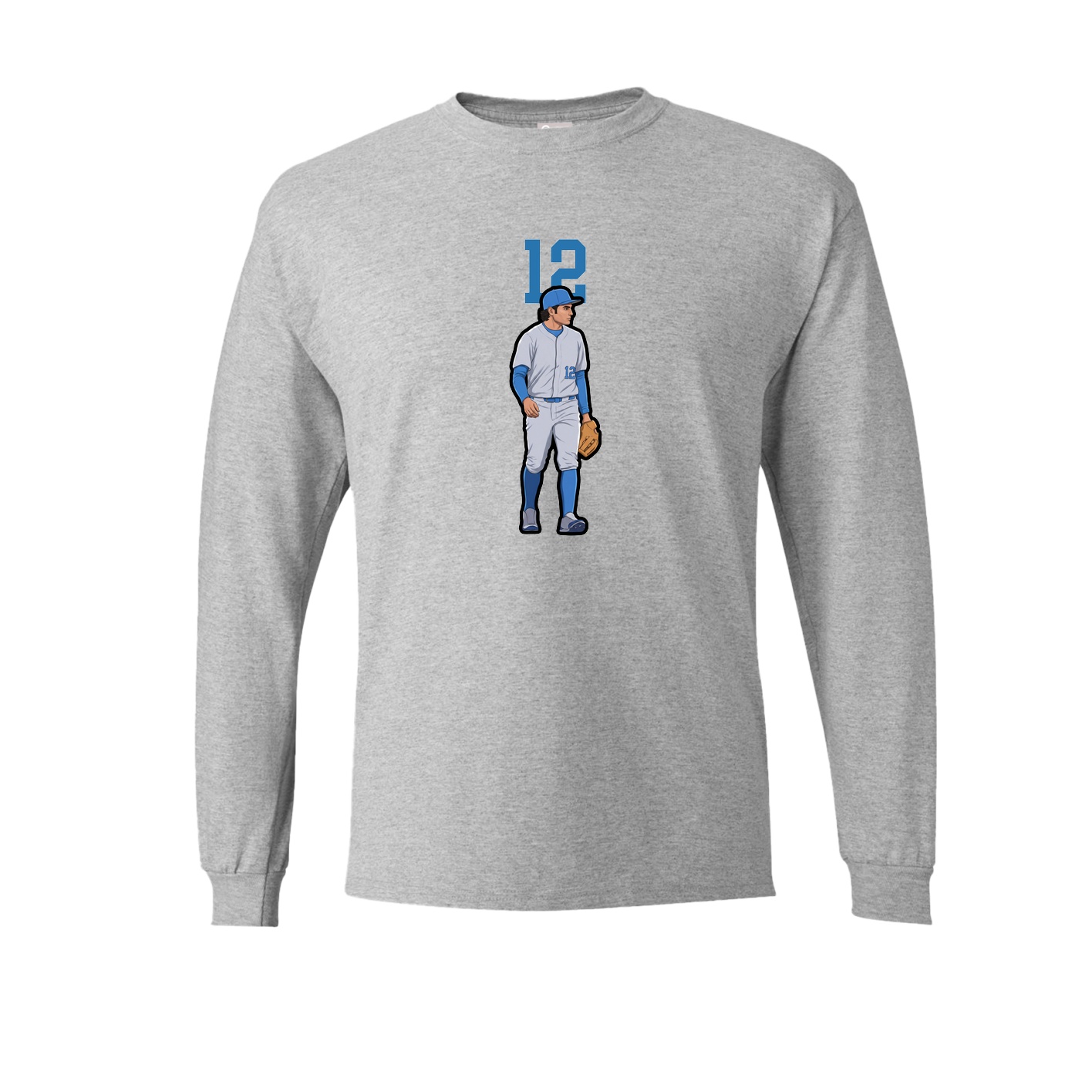 Long Sleeve Tee — Number Top in Grey