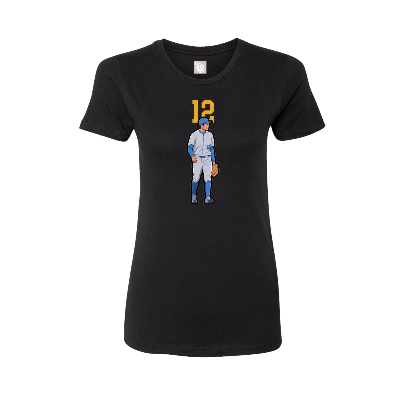 Fitted Women's Tee — Number Top in Black