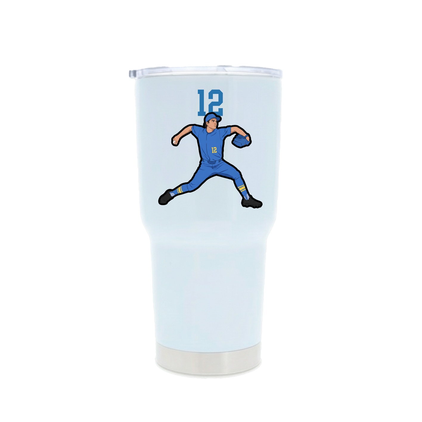 30oz Stainless Steel Tumbler — Number Top in White