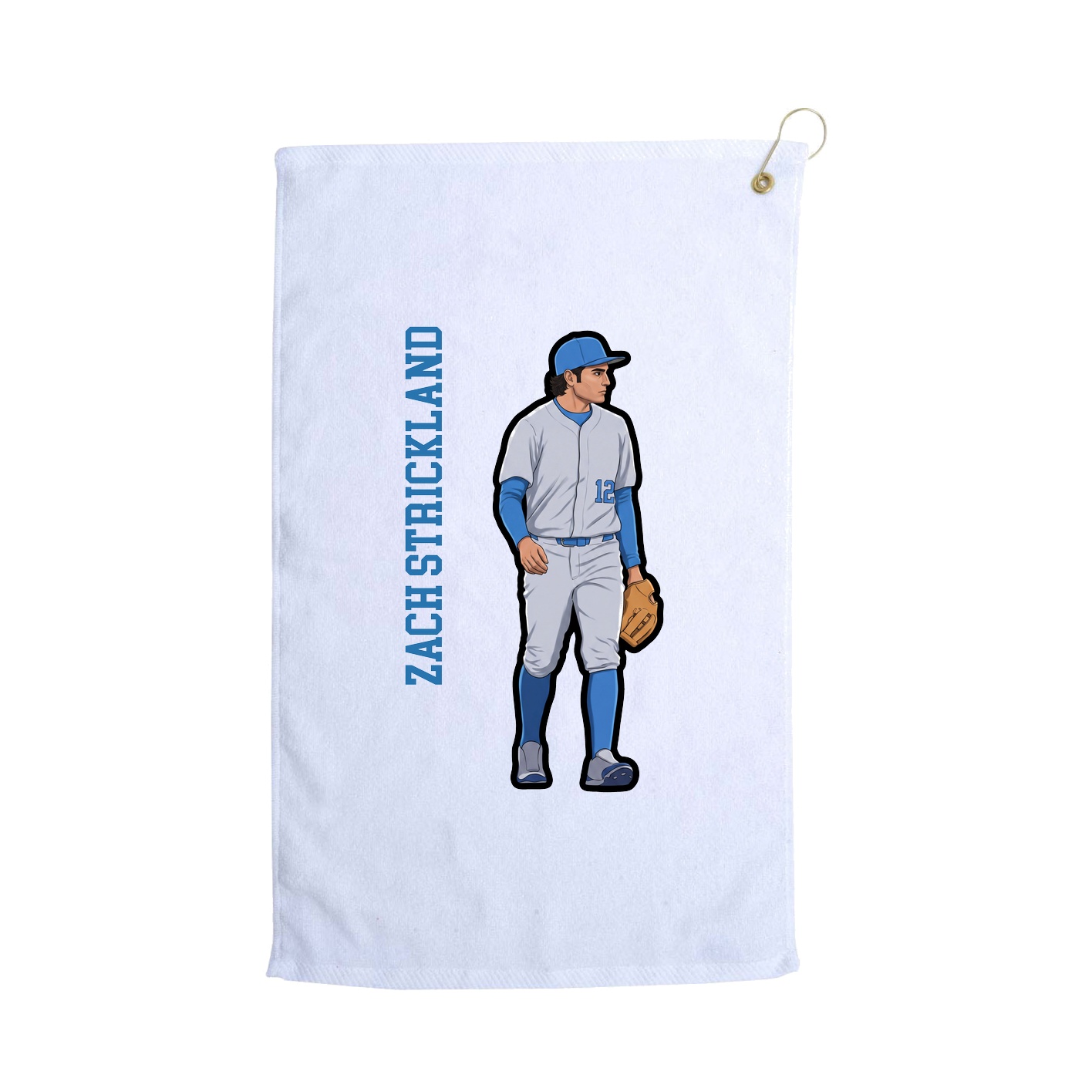 Golf Towel — Name Vertical in White