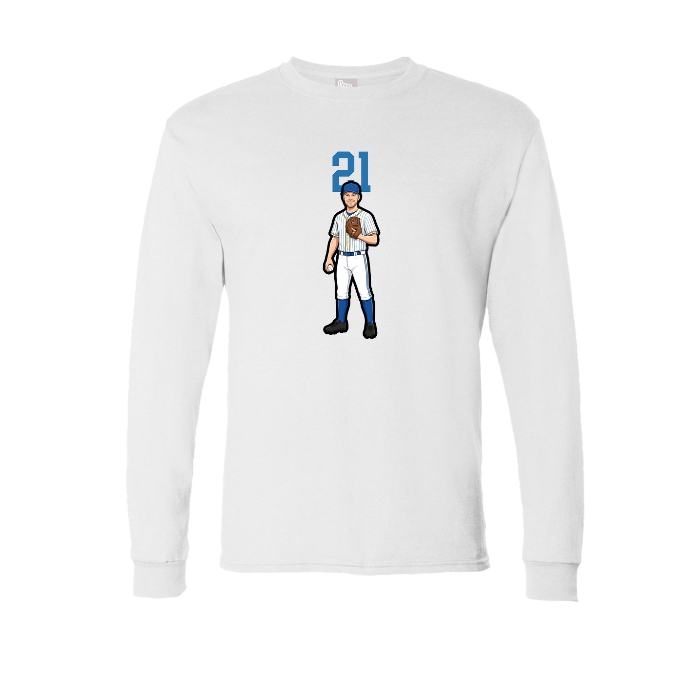 Long Sleeve Tee — Number Top in White