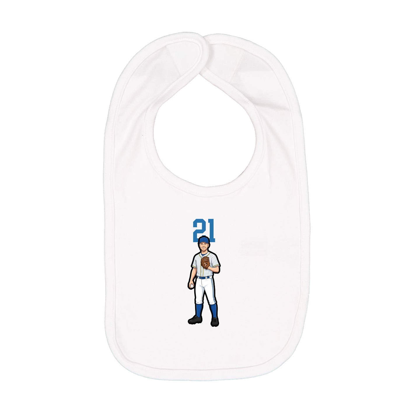 Infant Bib — Number Top in White