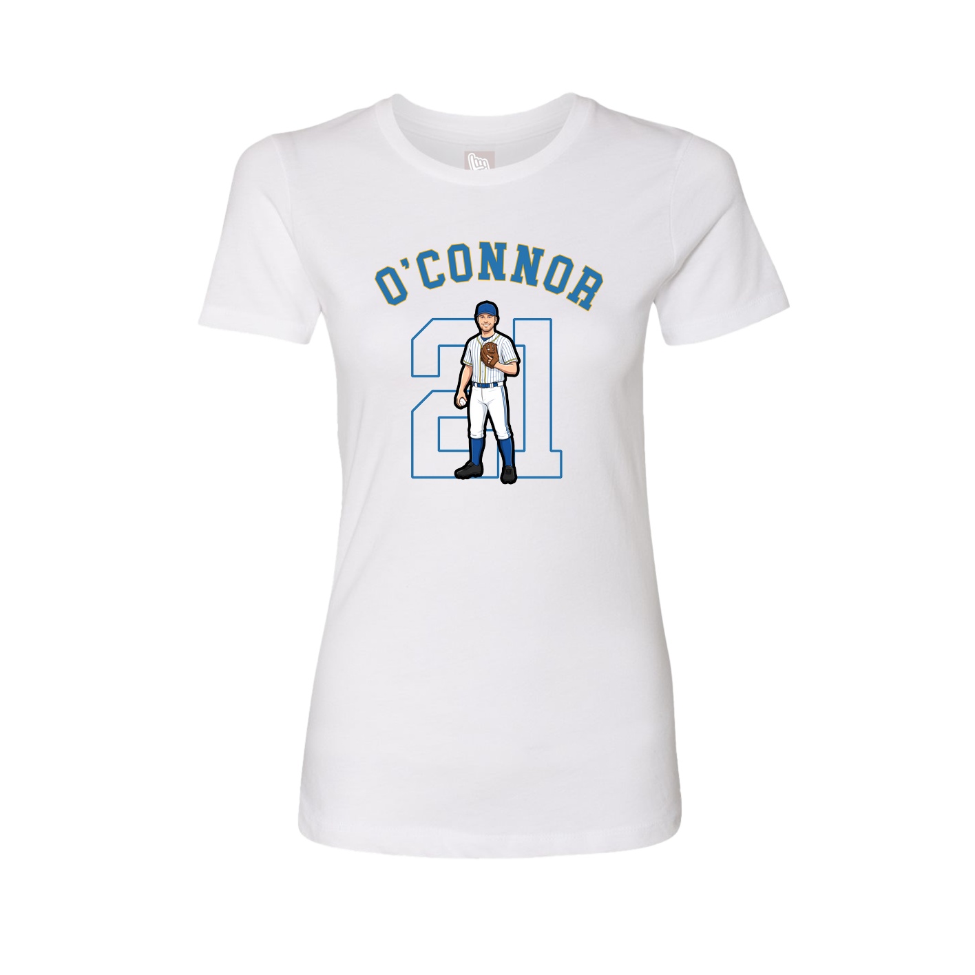 Fitted Women's Tee — Shirsey Arch in White