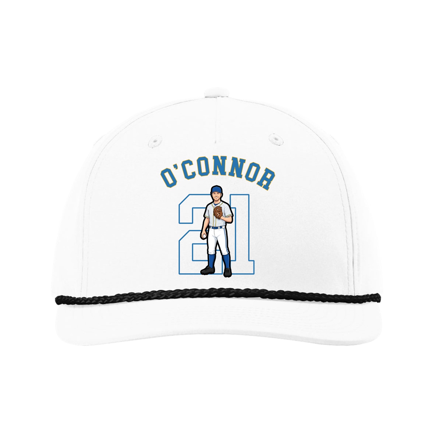 Five-Panel Classic Rope Cap — Shirsey Arch in White