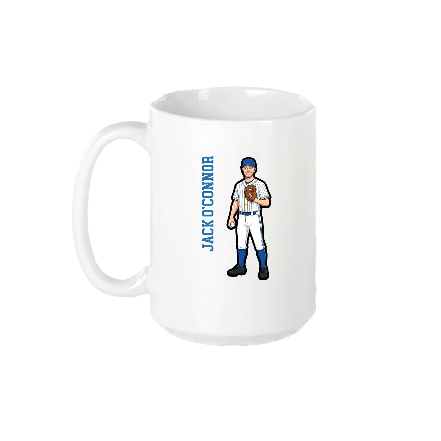 15oz Coffee Mug — Name Vertical in White