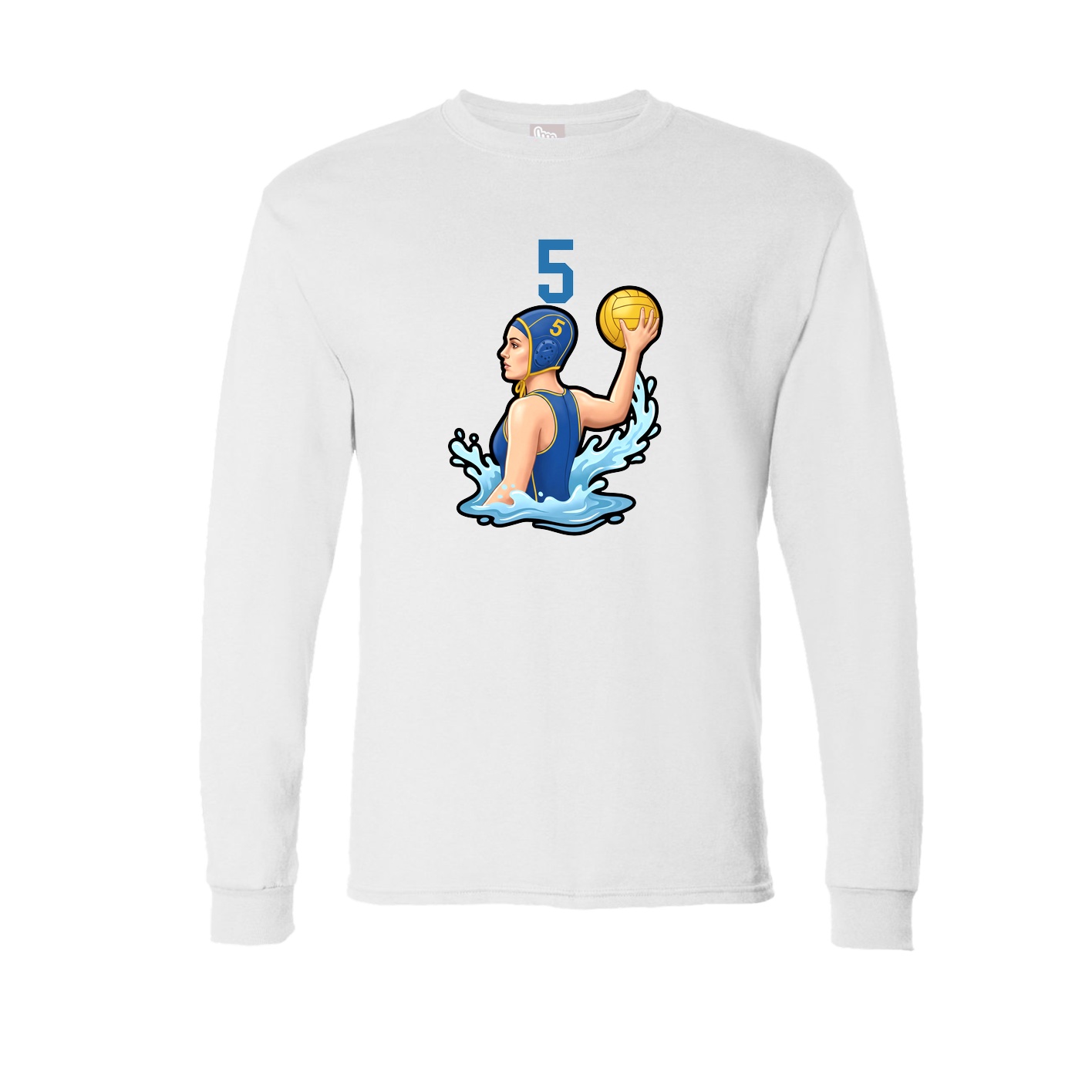 Long Sleeve Tee — Number Top in White
