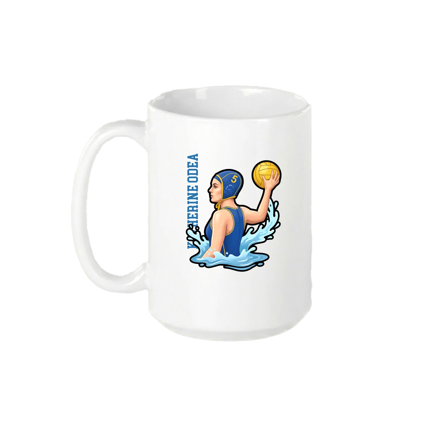 15oz Coffee Mug — Name Vertical in White