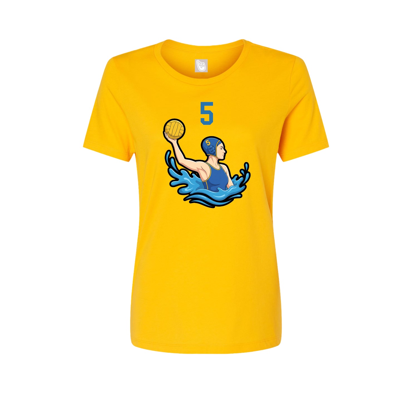 Fitted Women's Tee — Number Top in Gold