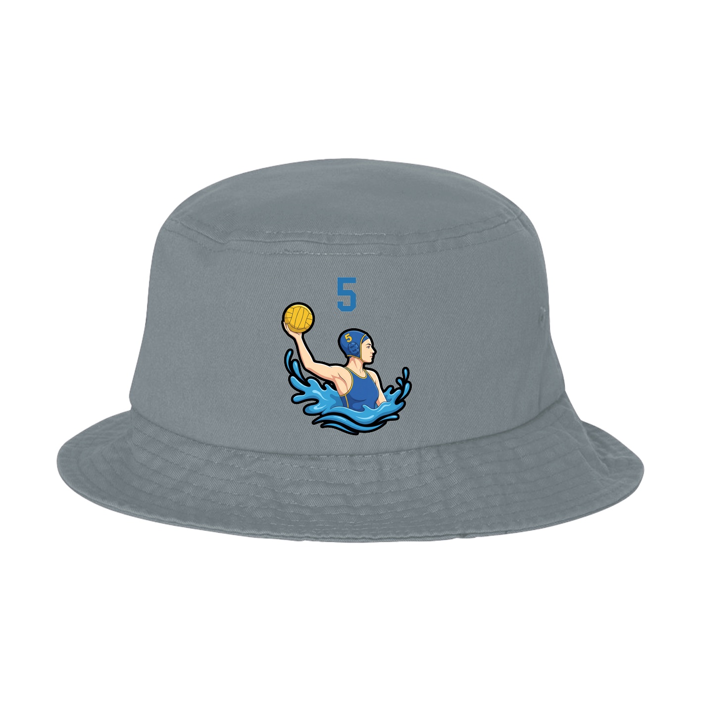 Bucket Cap — Number Top in Grey