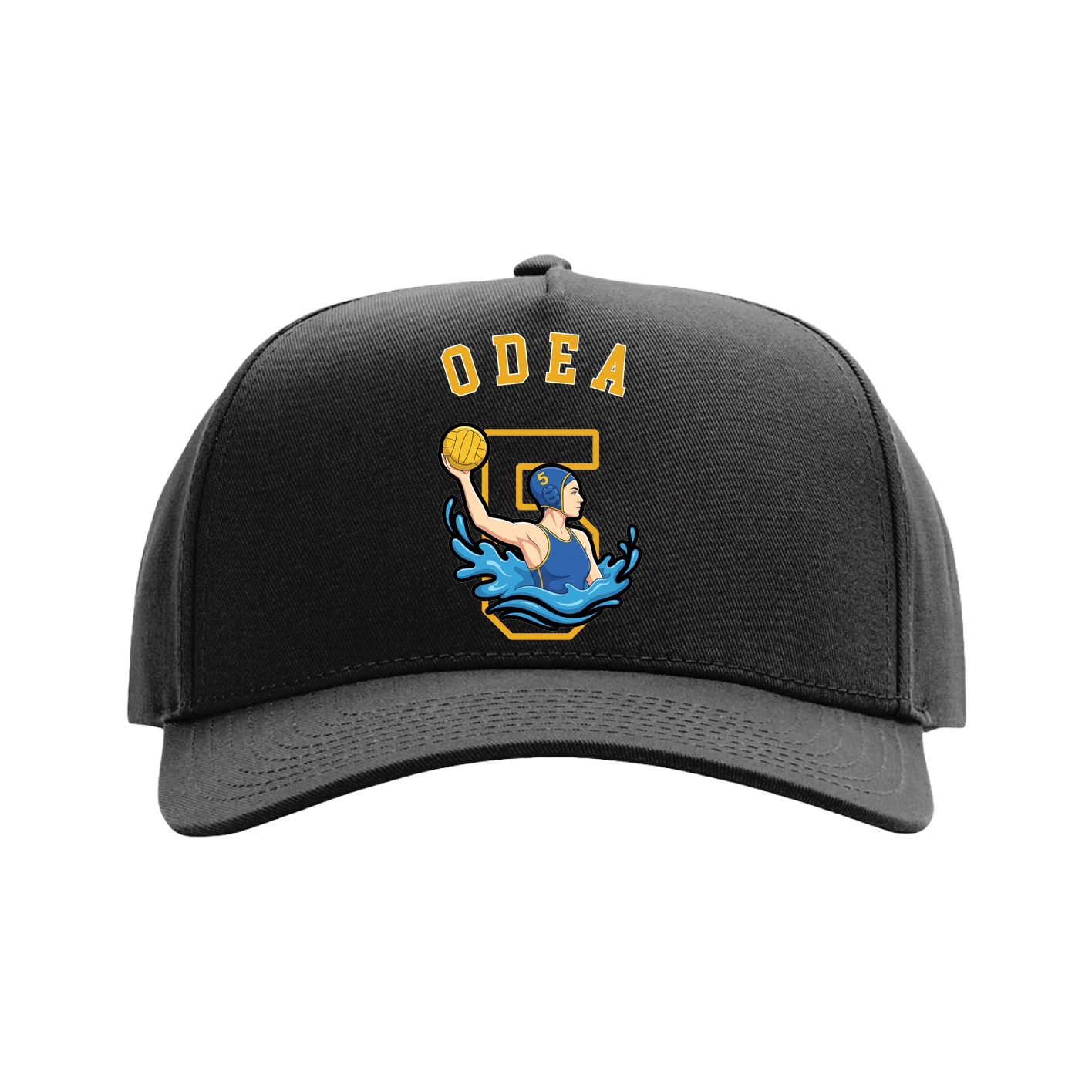 Full Fabric Five-Panel Champ Cap — Shirsey Arch in Black