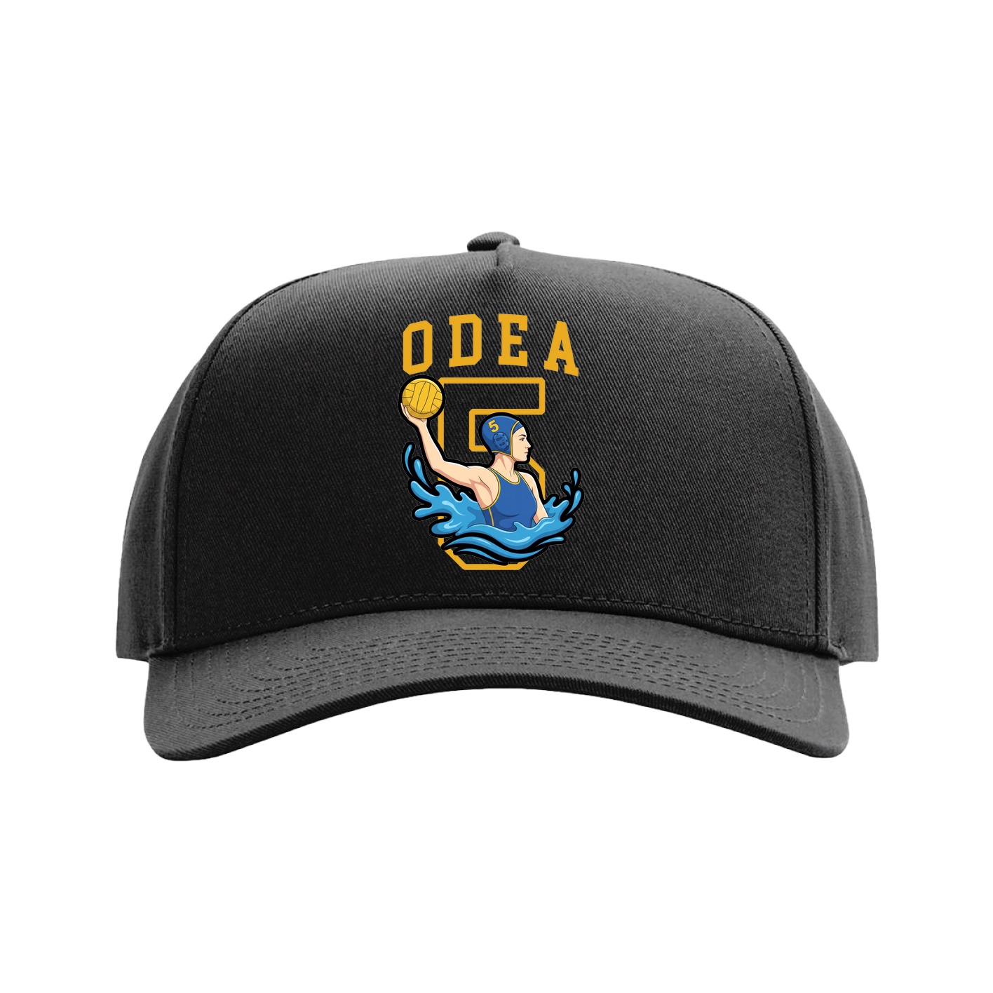 Full Fabric Five-Panel Champ Cap — Shirsey in Black